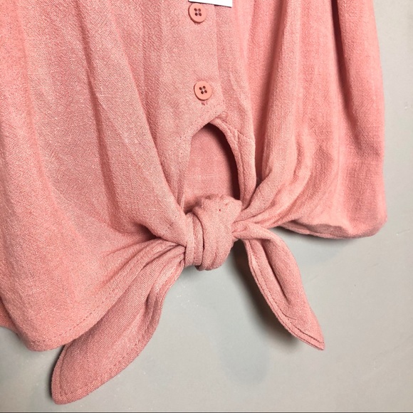 NWT Topshop Polly Tie Front Top - Picture 5 of 9